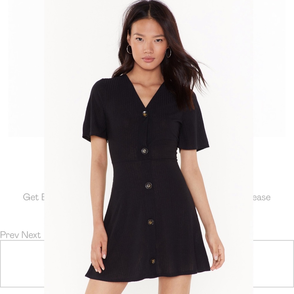 COPY - Nasty Gal Ribbed Mini Dress size 2 in black